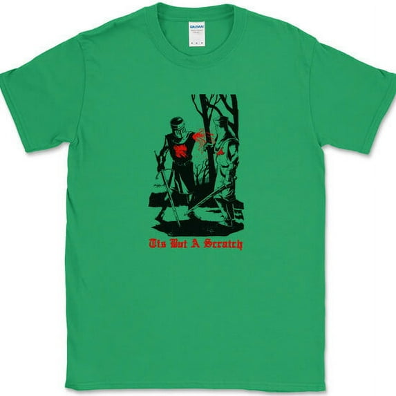 Tis But A Scratch T-Shirt Funny Humor Gift Joke Graphic Tee - Green, 5XL