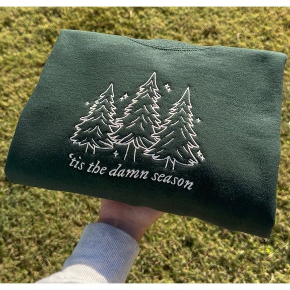 Tis Season Christmas Embroidered Sweatshirt