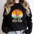 thumbnail image 1 of Tis The Sea-Sun Funny St. Nick Sunset Retro Christmas In July Summer Graphic SW16463 Unisex Sweatshirt, Up to Size 5XL, 1 of 2