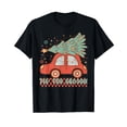 thumbnail image 1 of Tis The Season Car Xmas Tree Funny Christmas Groovy Retro T-Shirt, 1 of 5