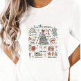 thumbnail image 1 of Tis The Season Christmas Icons Graphic Tee T-Shirt Print Top Short Sleeve Round Neck White S-5XL, 1 of 4