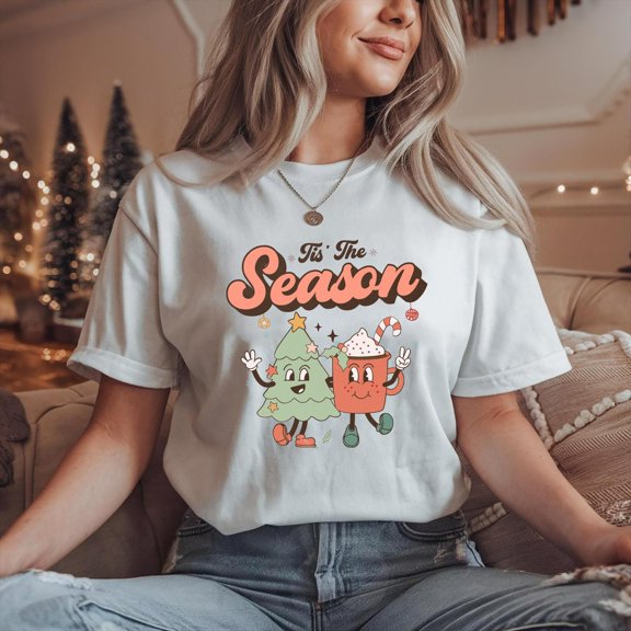 Tis The Season Christmas T-shirt, Cute Christmas Tee, Christmas Tee, Holiday Apparel, Retr