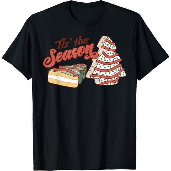 Tis' The Season Christmas Tree Cakes Xmas Pajamas retro T-Shirt