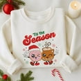 thumbnail image 1 of Tis The Season Embroidered Sweatshirt, Christmas Cookie An Tea Embroidered Shirt, Christmas Gift, Winter Gift, 1 of 5