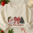 thumbnail image 1 of Tis The Season Embroidered Sweatshirt, Christmas Tree Santa Claus Bow Embroidered Shirt, Merry Christmas Shirt, Winter Season Gift, 1 of 5