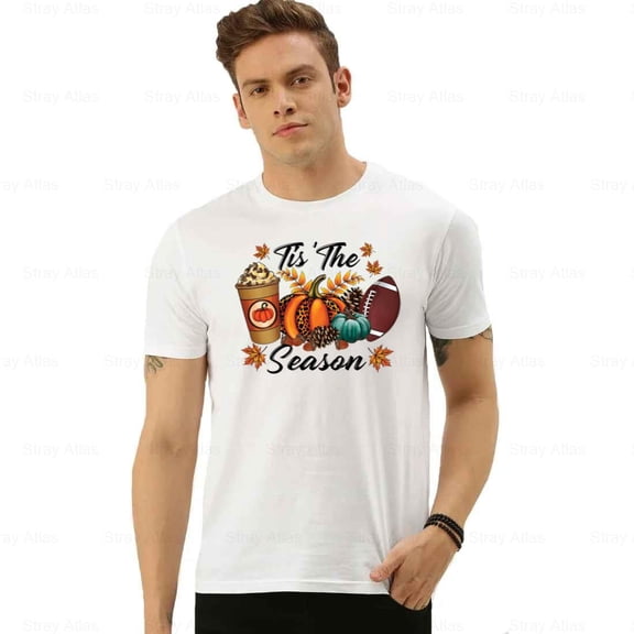 Tis The Season Fall Pumpkins Apples Cozy Seasonal Mood Autumn Graphic Unisex T-Shirt up to 5XL