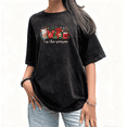 thumbnail image 1 of Tis The Season Mickey Christmas Graphic Tee T-Shirt Top Print Washed Short Sleeve Round Neck Black S-2XL Plus Size, 1 of 5