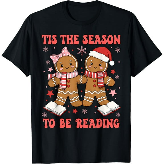 Tis The Season Reading Christmas Shirt Book Lovers Teacher T-Shirt Tee