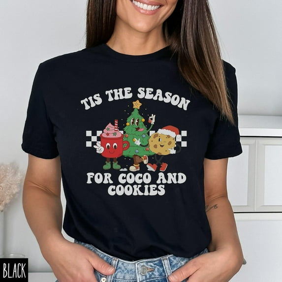 Tis The Season Retro Family Shirts, Coco And Cookies Shirt, Tee, Group Shirt, Retro All Size S-5Xl