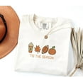 thumbnail image 1 of Tis The Season Shirt, Fall Vibes T-shirt, Retro Thanksgiving Shirt, Pumpkin Season Tee, Fall Leaves Crewneck,Women Fall Gift, 1 of 5