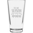 thumbnail image 1 of Tis The Season To Be Drinkin Merry Christmas Etched 16oz Libbey Pint Glass, 1 of 1