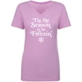 thumbnail image 1 of Tis The Season To Be Freezin Womens V-Neck T-Shirt, 1 of 3