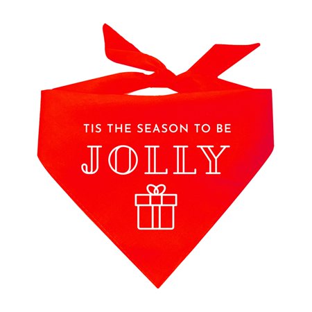 Tis' The Season To Be Jolly Christmas Holiday Triangle Dog Bandana