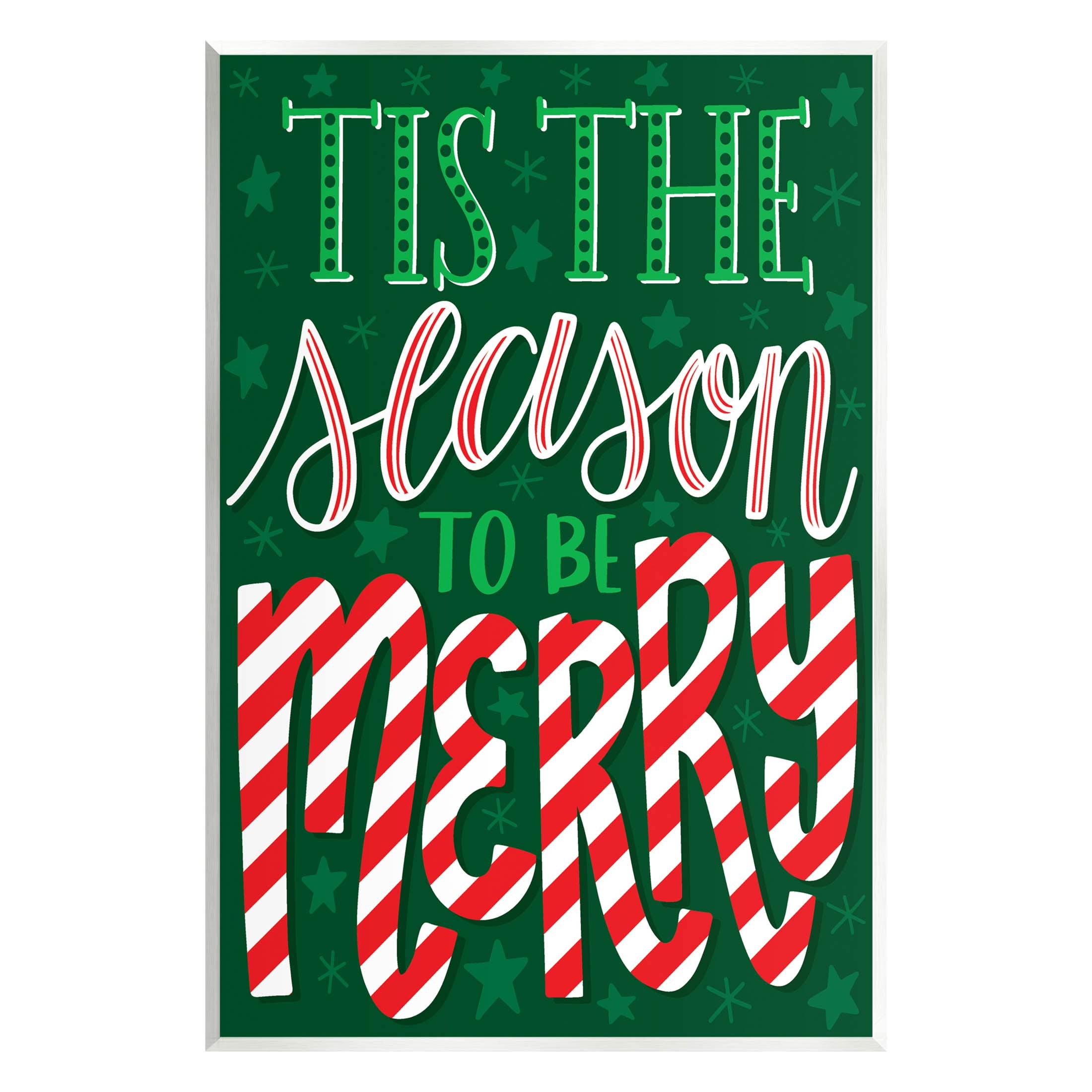 Tis The Season To Be Merry Patterned Wood Wall Plaque