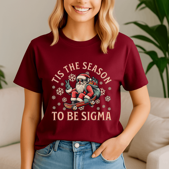 Tis The Season To Be Sigma Claus Funny Santa Christmas Boys, Retro Christmas Shirt, Xmas TShirt, Cute Santa Claus Holiday, Merry Christmas Gift