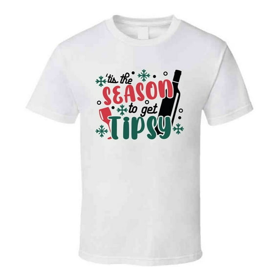 Tis The Season To Get Tipsy Tee Fun Christmas Tshirt Holiday T Shirt