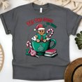 thumbnail image 1 of Tis The Season To Read T-Shirt | Gingerbread Hot Cocoa Book Lover Tee, Dark Heather, Size 3XL, 1 of 6