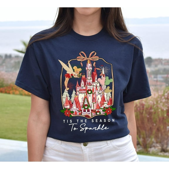 Tis The Season To Sparkle Shirt, Magical Castle Christmas Tee, Festive Holiday Gift