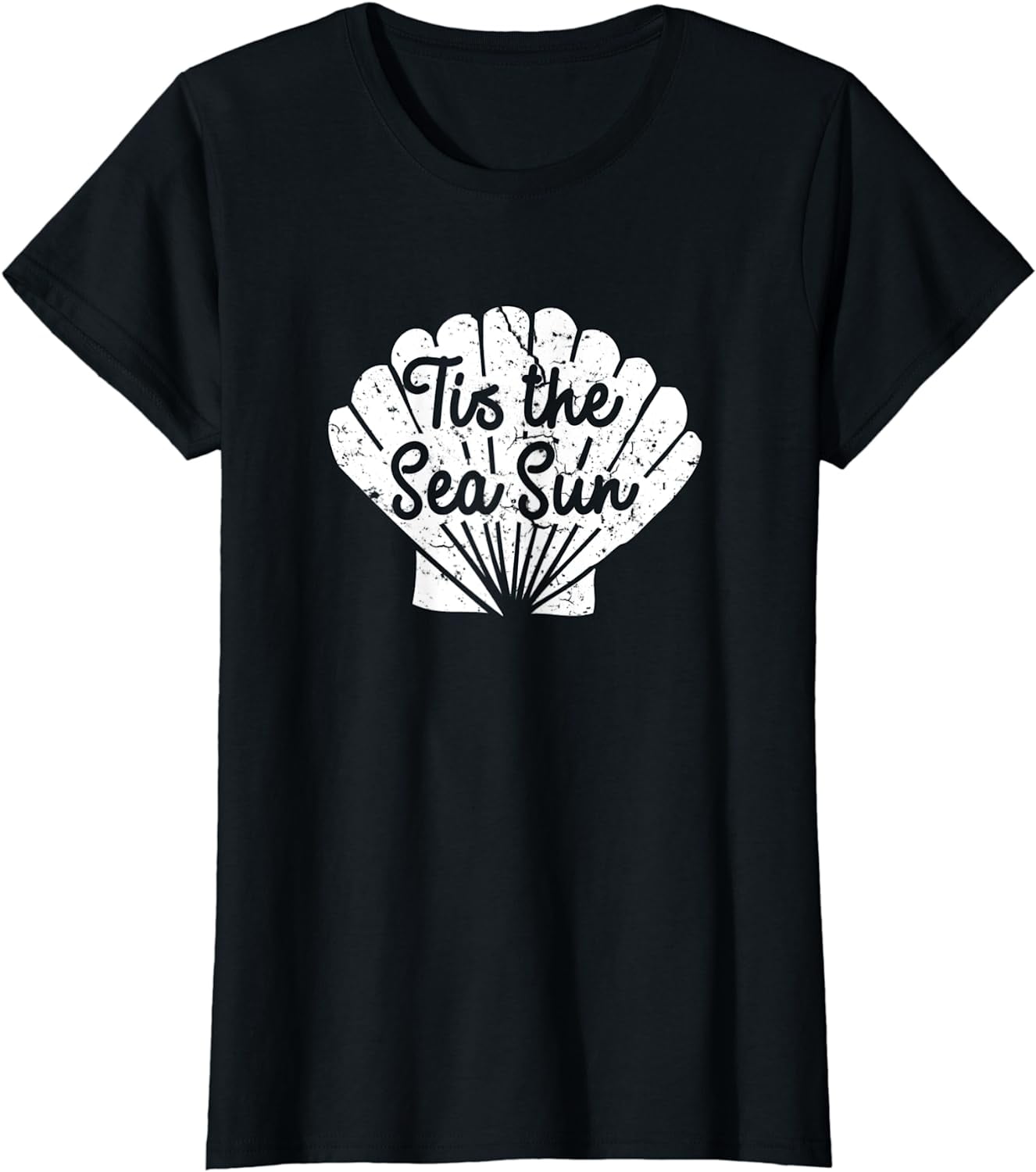 Tis the Sea Sun Season Sandy Beach Sea Shell Family Vacation T-Shirt