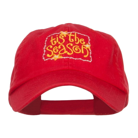 Tis the Season Embroidered Pet Spun Cap - Red OSFM