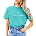 thumbnail image 1 of Tis the Season Fall Football Shirt for Women and Teens Trendy Funny Game Day Tee Seafoam Shirt Adult Small, 1 of 4
