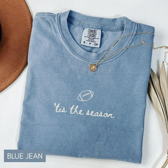 Tis the Season Football Shirt – Comfort Colors Game Day Tee for Women and Men