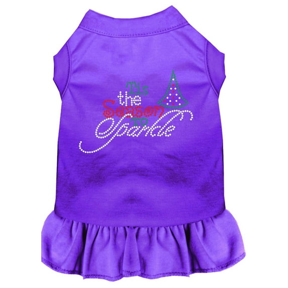 Christmas Pet Dog Cat Dress Rhinestone, "Tis The Season To Sparkle"