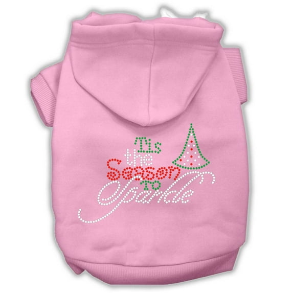 Christmas Pet, Dog Cat Hoodie Rhinestone, "Tis The Season To Sparkle"