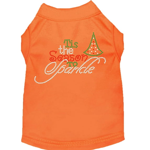 Christmas Pet Dog Cat Shirt Rhinestone, "Tis the Season to Sparkle"