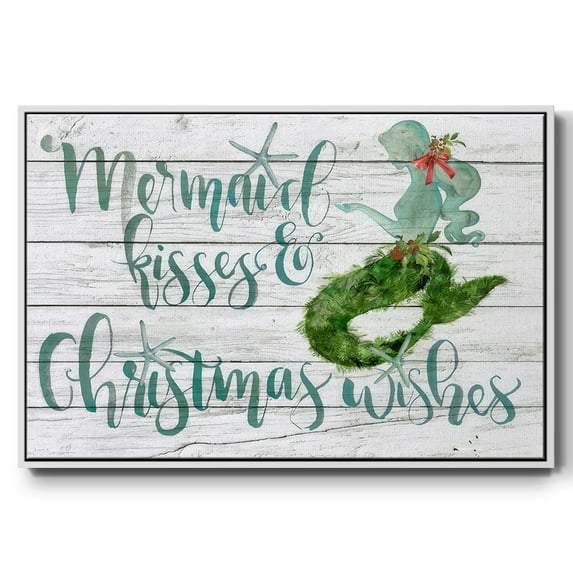 Tis the Seasun Collection A - Framed Gallery Wrapped Holiday Canvas - 17 x 25 - White Frame