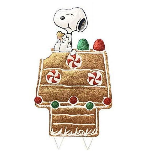 Tis Your Season Christmas Multicolor Snoopy Gingerbread House Yard