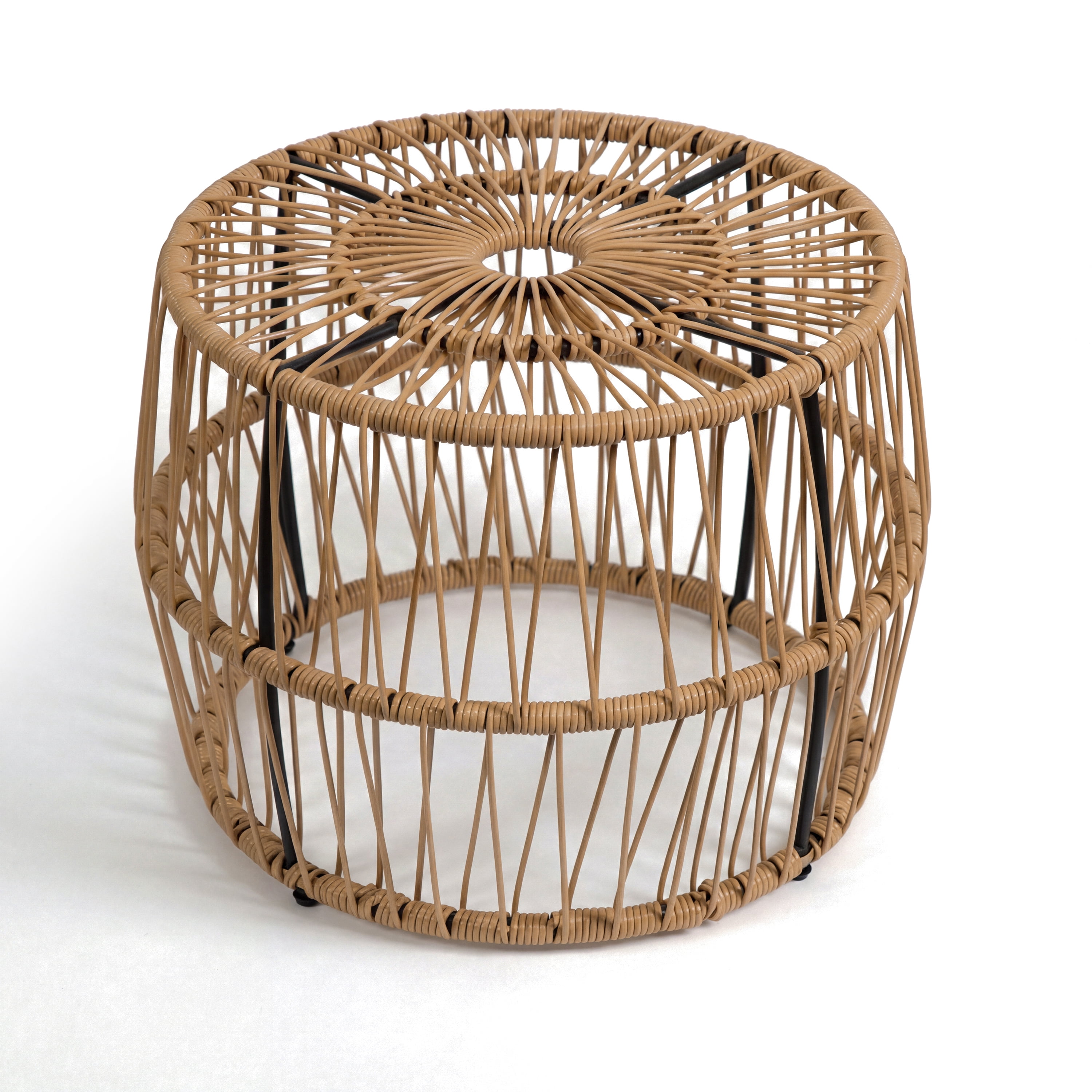 Tisch PE Wicker Rattan Outdoor Round Coffee Table in Natural