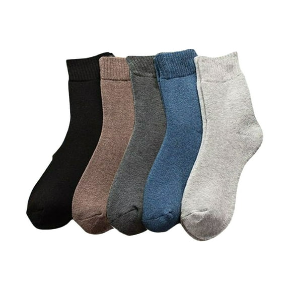 Tisoloow 5 Pairs Wool Socks for Women Men Thermal Socks Winter Thick Warm Hiking Cozy Crew Comfy Boot Socks Combination color C One Size
