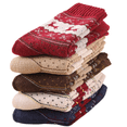 thumbnail image 1 of Tisoloow 5 Pairs Wool Socks for Women Men Thermal Socks Winter Thick Warm Hiking Cozy Crew Comfy Boot Socks Deer A One Size, 1 of 8