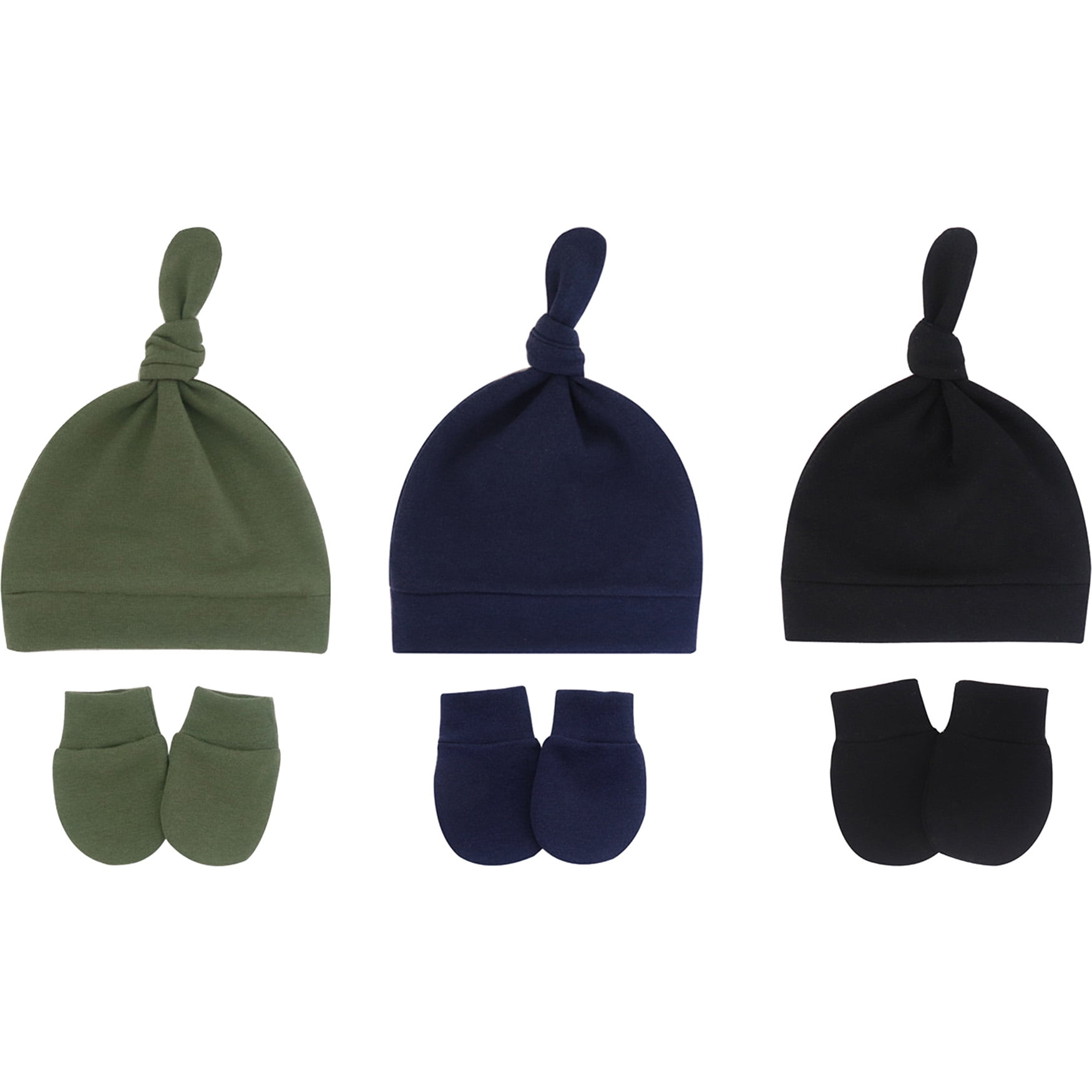 Tisoloow Baby Hats Mittens Newborn Hats for Baby Boys Grils Knotted
