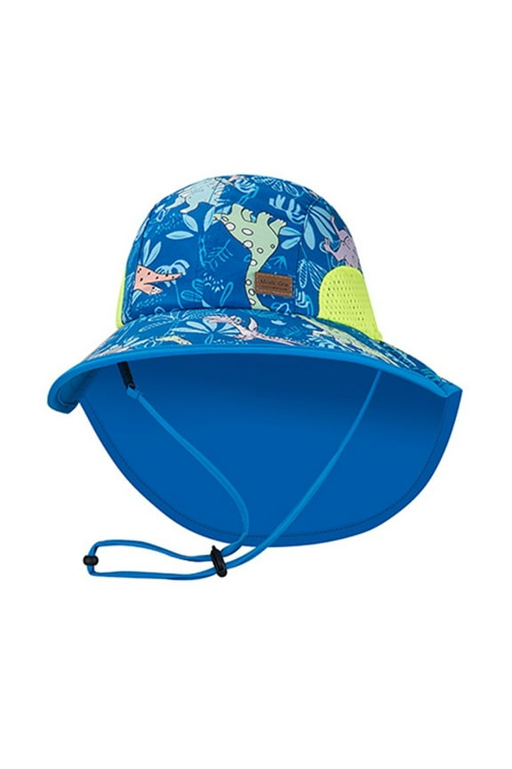 Baby Sun Hats Boys Girls Summer UPF 50+ Sun Protection Toddler Beach Hat Neck Flap Kid Cap with Wide Brim Blue Large