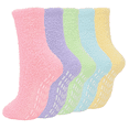 thumbnail image 1 of Tisoloow Fuzzy Socks for Women Warm Soft Fluffy Socks Winter Thick Cozy Plush Slipper Socks Sleep Non Slip Grip Socks 5 Pack B One Size, 1 of 7