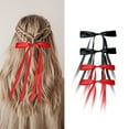 thumbnail image 1 of Tisoloow Hair Bows for Women Hair Clip Ribbon Bowknot Hair Clips for Women with Long Tails Hair Accessories Solid Claw Barrettes with Bows for Girls and Women 0 Red*2&Black*2 One Size, 1 of 8