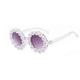 thumbnail image 1 of Tisoloow Round Flower Sunglasses for Girls Flower Shaped Cute Glasses UV 400 Protection Outdoor Beach Girl Boy Gifts White One Size, 1 of 7