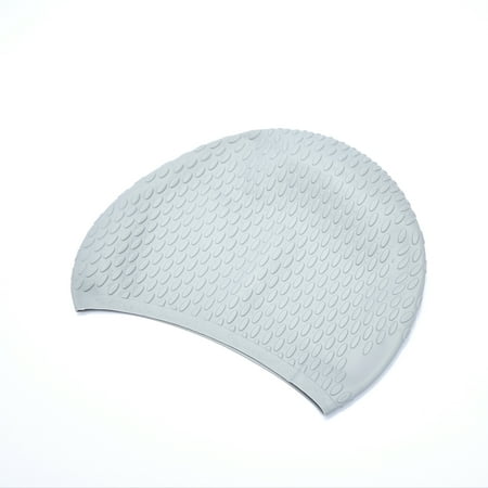 Tisoloow Silicone Swim Cap for Short Medium Long Hair Waterproof Shower Caps Swimming Cap for Women& Men Bathing Cap Grey One Size