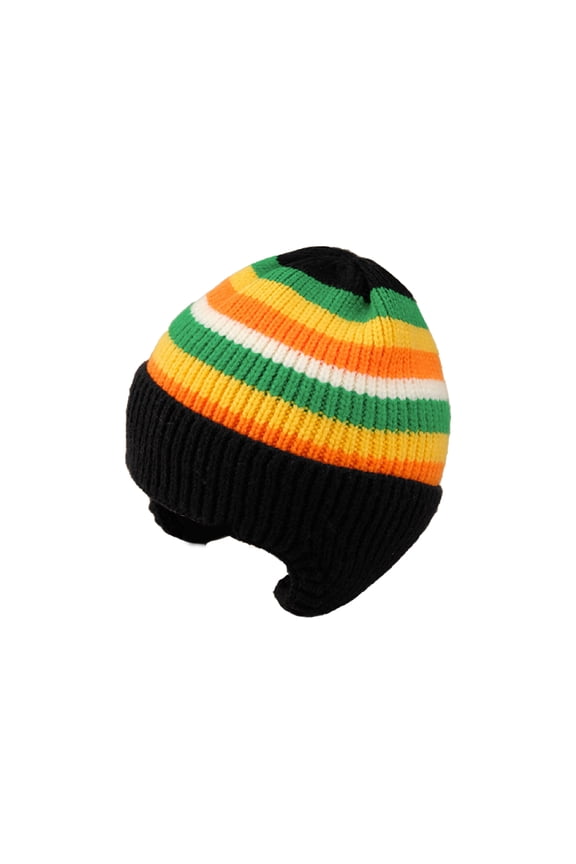 Soft Warm Fleece Lined Baby Winter Hat for Newborn Infant Toddler Kids Baby Beanie Hats for Girls Boys Rainbow Black 1-6 Years