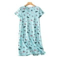 thumbnail image 1 of Tisoloow Women's Cotton Nightgown Sleepwear Short Sleeves Shirt Casual Print Sleepdress Snow dog X-Large, 1 of 8