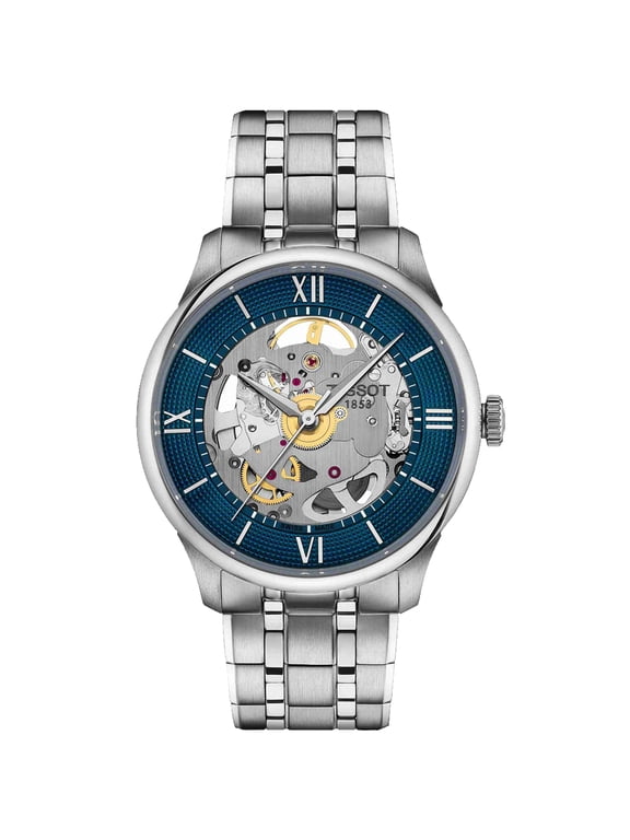 Men's Chemin Des Tourelles Skeleton Blue Dial Watch - T1398361104800