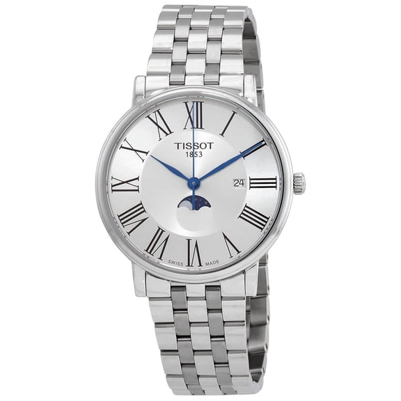 Tissot Carson Moon Phase Quartz Silver Dial Men's Watch T1224231103300