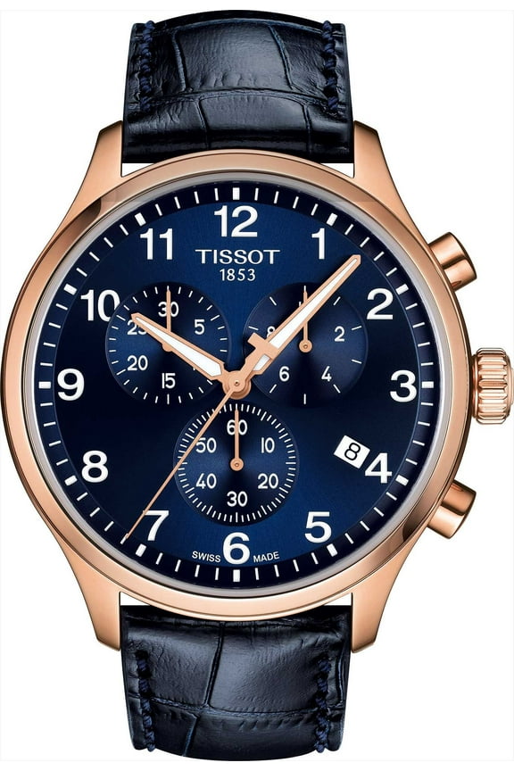 Chrono XL Classic Quartz Chronograph Blue Dial Leather Strap Men's Watch T116.617.36.042.00