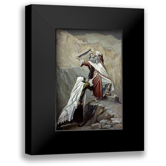 Tissot, James 11x14 Black Modern Framed Museum Art Print Titled - Moses Destroys the Tablets of the Ten Commandments