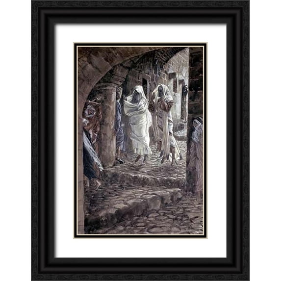 Tissot, James 11x14 Black Ornate Wood Framed with Double Matting Museum Art Print Titled - Apparition of The Dead In Jerusalem