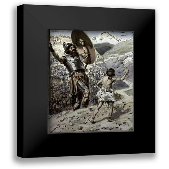Tissot, James 12x14 Black Modern Framed Museum Art Print Titled - David Slings The Stone