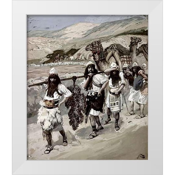 Tissot, James 12x14 White Modern Wood Framed Museum Art Print Titled - Grapes of Canaan