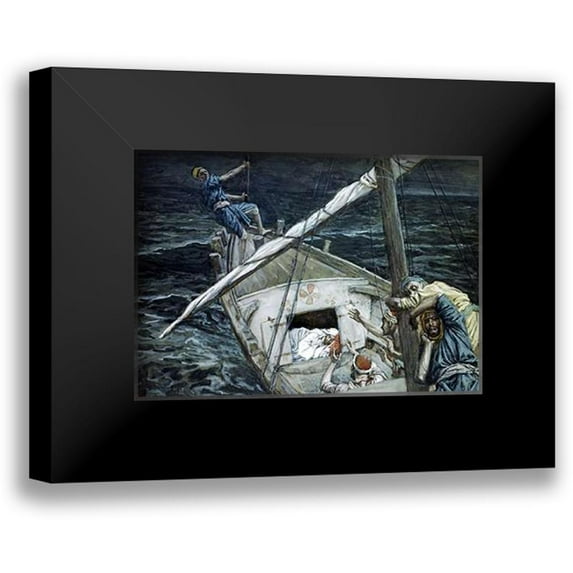 Tissot, James 14x11 Black Modern Framed Museum Art Print Titled - Jesus Asleep During The Storm